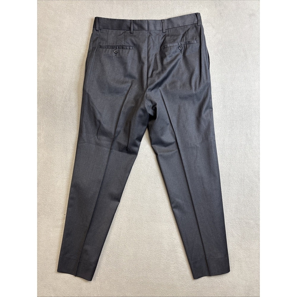 Hugo Boss Mens Charcoal Gray Flat Front Straight Leg Dress Pants Size 34x31 - Picture 6 of 8